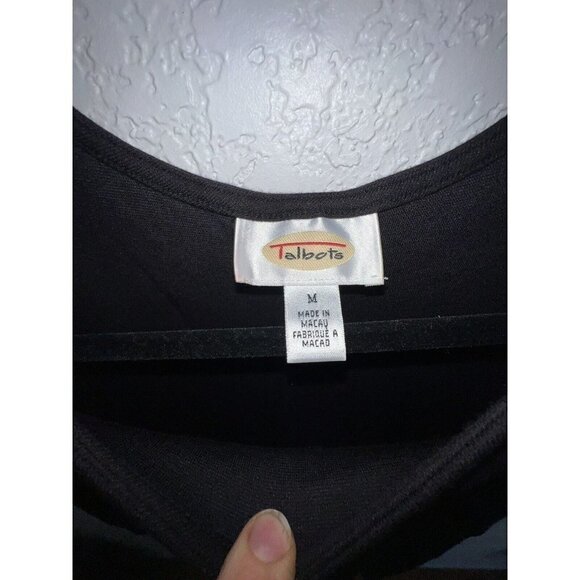 Talbot Maxi Dress Vintage Shoulder Pads Black Stretchy Medium (Y) - Picture 4 of 7